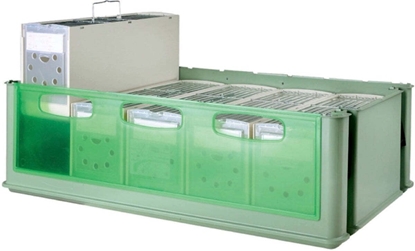 Picture of ART-MET Maxi Tino, skrzynka, z 5 transporterami, dla ptaków, zielony, 66,8 x 34,3 x wys21 cm