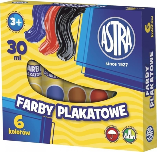 Изображение Astra Farby plakatowe 6 kolorw/30 ml w tubach
