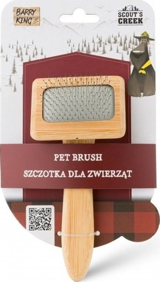 Picture of Barry King BARRY KING - Szczotka dla zwierzt pudlówka z bambusow rczk 6,8 x 15,5 cm
