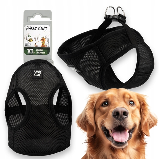 Изображение Barry King Szelki dla psa czarne bezuciskowe XL ob.klatki 48cm/d.klatki 24cm