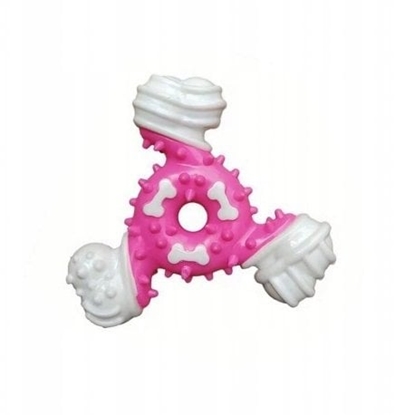 Picture of Barry King, zabawka dla psa, zabawa dla zwierzt, gryzak, 3 koci, róowy, TPR, 11.5 cm