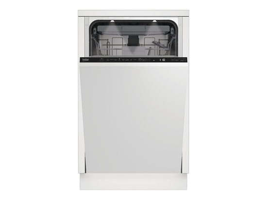 Изображение BEKO Dishwasher | BDIS38040Q | Built-in | Width 45 cm | Number of place settings 10 | Number of programs 8 | Energy efficiency class C | Display | White