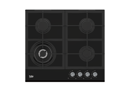 Изображение BEKO Hob | HILW64235S | Gas | Number of burners/cooking zones 4 | Rotary knobs | Black