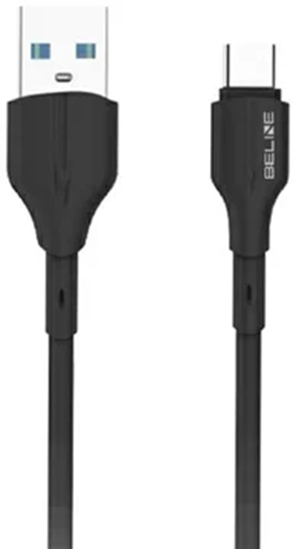 Picture of Beline kabelis 25W USB-A|USB-C 1m | melns BLNCBC01