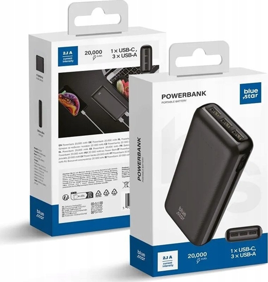 Picture of BLUE STAR powerbank 20000 mAh 2.1A W2027 czarny