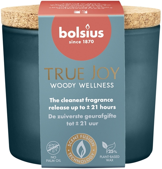 Picture of Bolsius wieca arom. szklana gl. z korkiem True Joy O66x83mm woody wellness 8717847198655 8717847198655 (8717847198655)