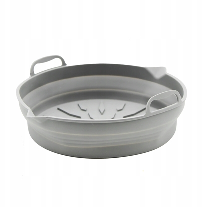 Attēls no Brunbeste Wkad silikonowy do frytkownicy bez tuszczu AIR FRYER okrgy szary skadany BB-3755