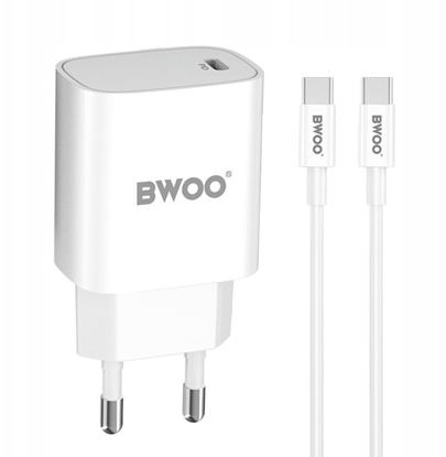 Attēls no BWOO CDA159 mobile phone charger Type-C 20W PD +Type-C cable 1m