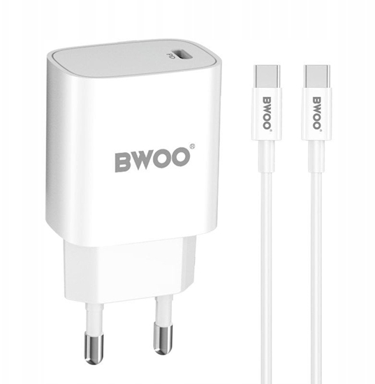 Picture of BWOO CDA159 mobile phone charger Type-C 20W PD +Type-C cable 1m