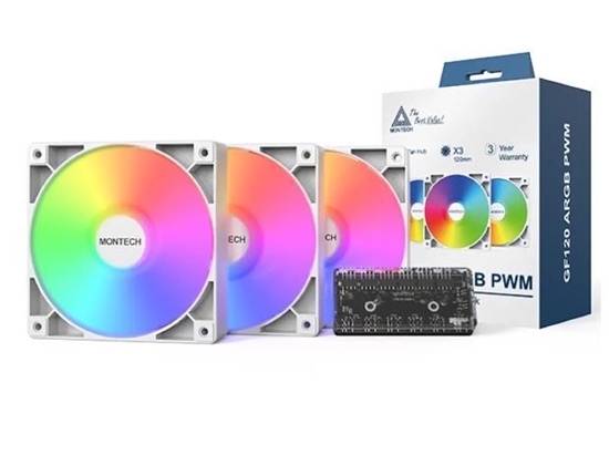 Изображение CASE FAN 120MM GF120R V2/ARGB PWM 3I1 (W) MONTECH