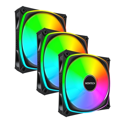 Picture of CASE FAN 120MM/RX120 PRO BLACK 3 IN 1 MONTECH