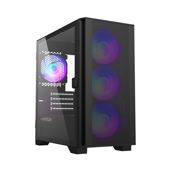 Picture of Case|MONTECH|AIR 100 ARGB|MidiTower|Case product features Transparent panel|Not included|MicroATX|MiniITX|Colour Black|AIR100ARGB(B)