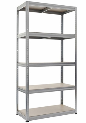 Picture of Case4life Work>it® rega stalowy z 5 pókami drewnianymi ocynkowany 1800×900×450 mm