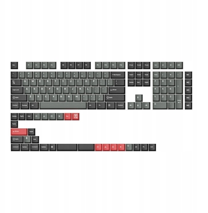 Picture of Cherry Profile Double-Shot PBT Full Set Keycaps - Dolch Red, Gray White Mint, Blue Black Yellow Full Set (143 klawisze) / Dolch Red