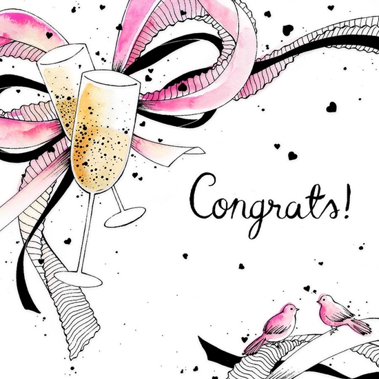 Picture of Clear Creation Karnet lubny Swarovski kwadrat szampan (CL2510)