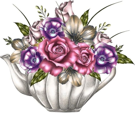 Picture of Clear Creation Karnet Swarovski kwadrat CL0329 Kwiaty w imbryku