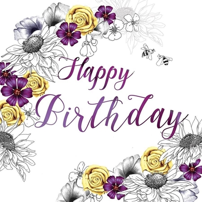 Picture of Clear Creation Karnet Swarovski kwadrat CL1412 Urodziny kwiaty