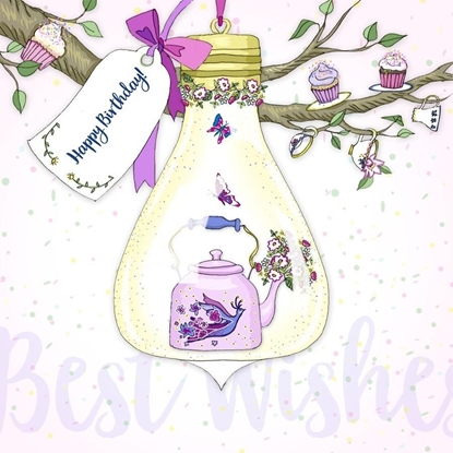 Picture of Clear Creation Karnet Swarovski kwadrat CL2810 Urodziny czajnik