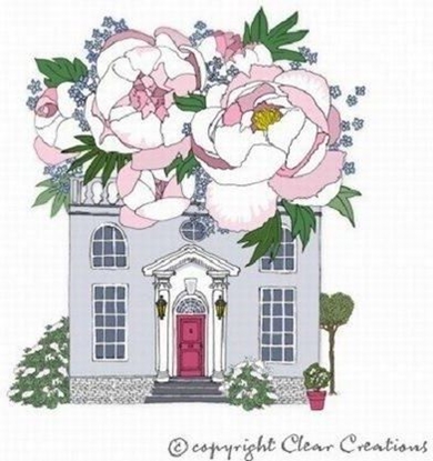 Picture of Clear Creation Karnet Swarovski kwadrat Dom z kwiatami (CL2402)