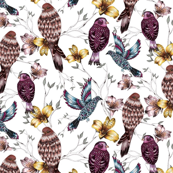 Picture of Clear Creation Karnet Swarovski kwadrat Etniczne kolorowe ptaki (CL0412)