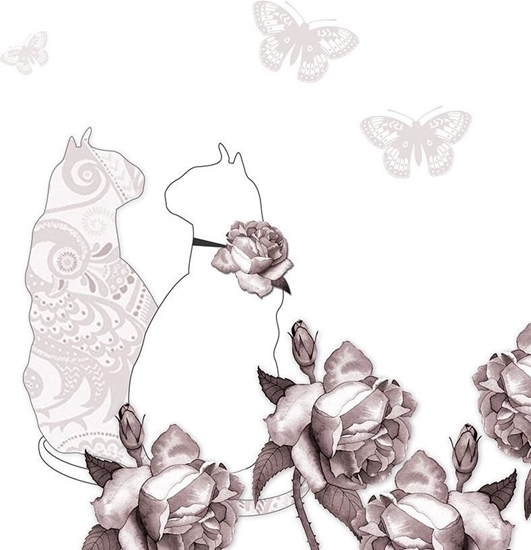 Picture of Clear Creation Karnet Swarovski kwadrat Koty i motyle (CL0101_BL)