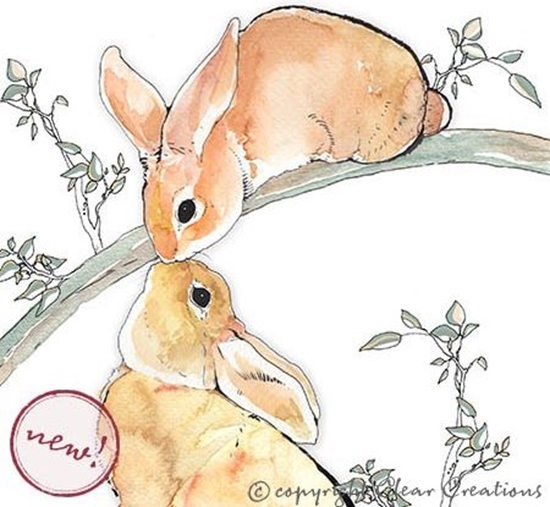 Picture of Clear Creation Karnet Swarovski kwadrat Króliki na gazi (CL1213_BL)