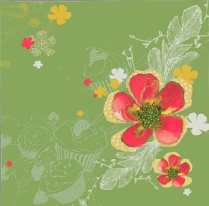 Picture of Clear Creation Karnet Swarovski kwadrat Kwiaty (CL2902)