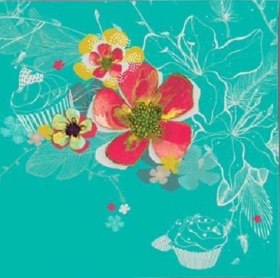 Picture of Clear Creation Karnet Swarovski kwadrat Kwiaty (CL2910_BL)