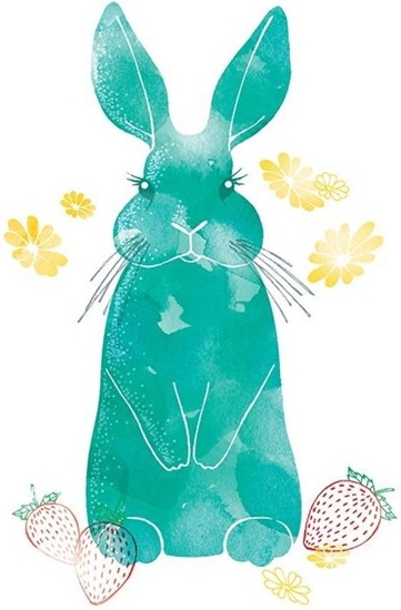 Picture of Clear Creation Karnet Swarovski kwadrat Niebieski królik (CL2611)