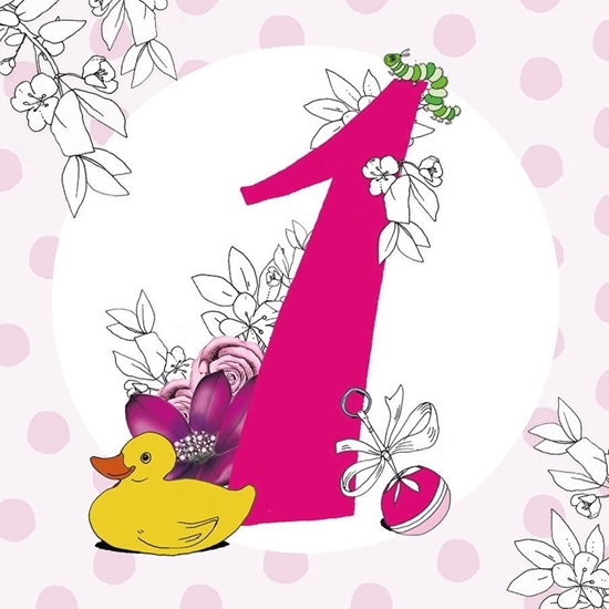 Picture of Clear Creation Karnet Swarovski kwadrat Roczek dziewczynka