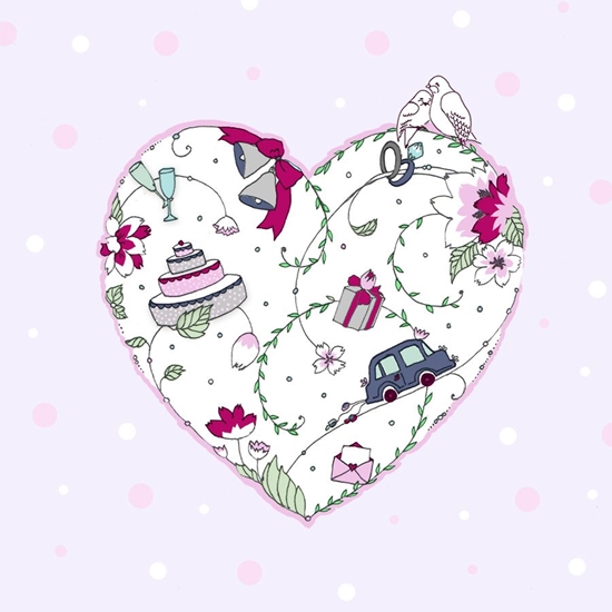 Picture of Clear Creation Karnet Swarovski kwadrat Serce