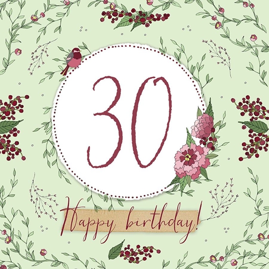 Picture of Clear Creation Karnet Swarovski kwadrat Urodziny 30