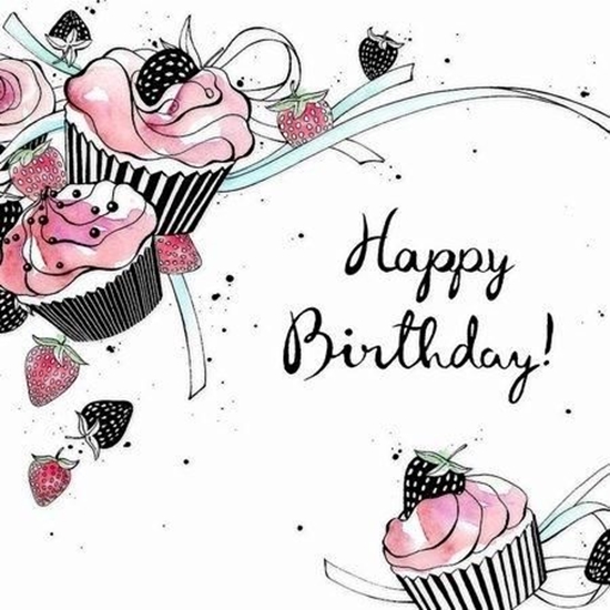 Picture of Clear Creation Karnet urodzinowy Swarovski kwadrat babeczki (CL2504)