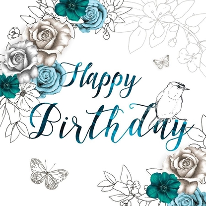 Picture of Clear Creation Karnet urodzinowy Swarovski kwadrat kwiaty (CL1402)