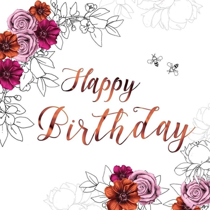 Picture of Clear Creation Karnet urodzinowy Swarovski kwadrat kwiaty (CL1409)