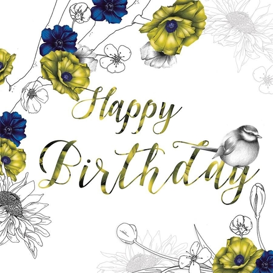 Picture of Clear Creation Karnet urodzinowy Swarovski kwadrat kwiaty (CL1410)