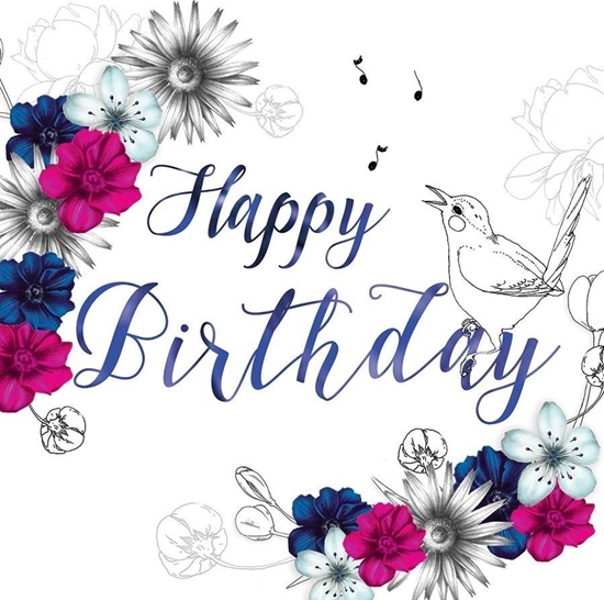 Picture of Clear Creation Karnet urodzinowy Swarovski kwadrat kwiaty (CL1411)