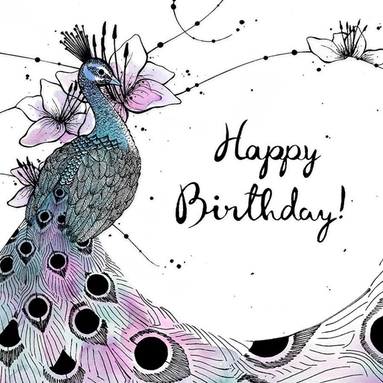 Picture of Clear Creation Karnet urodzinowy Swarovski kwadrat paw (CL2502)