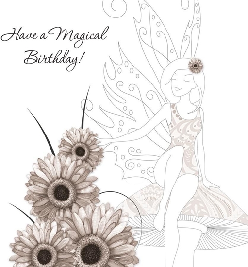 Picture of Clear Creation Karnet urodzinowy Swarovski kwadrat Wróka z kwiatami (CL0105)