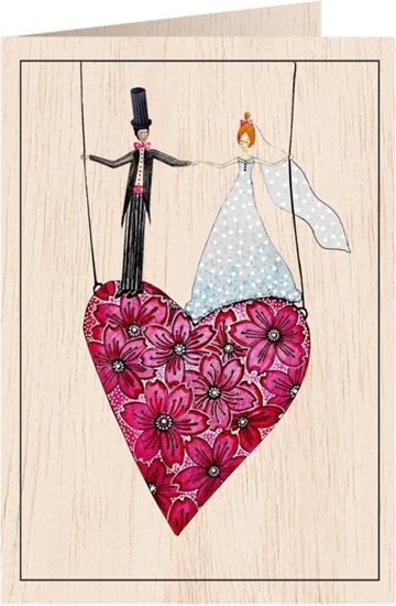 Picture of Cozywood Karnet drewniany C6 + koperta lub serce