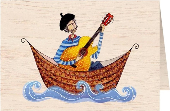 Picture of Cozywood Karnet drewniany C6 + koperta Mczyzna w ódce