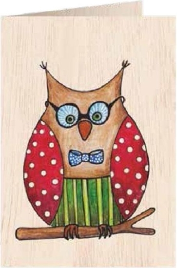 Изображение Cozywood Karnet drewniany C6 + koperta Sowa