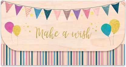 Picture of Cozywood Koperta upominkowa drewniana Urodziny balony