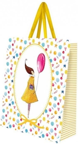 Изображение Cozywood Torebka prezentowa ozdobna maa Kobieta z balonem