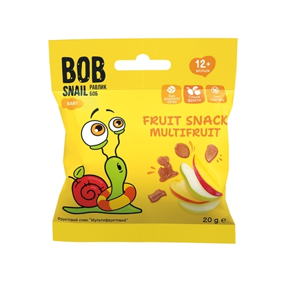 Изображение Dažādu augļu uzkoda BOB SNAIL, 20g