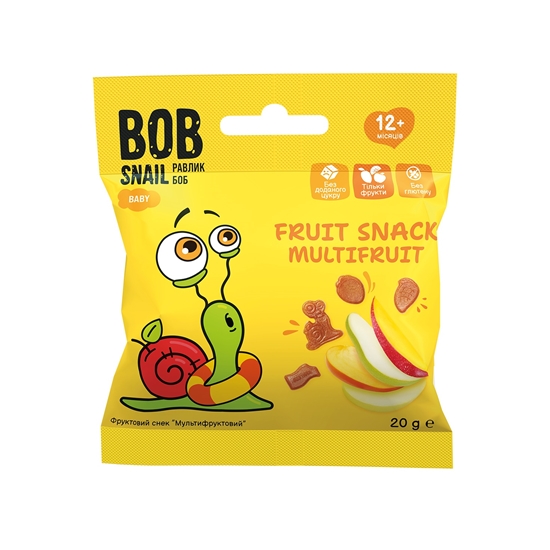 Изображение Dažādu augļu uzkoda BOB SNAIL, 20g