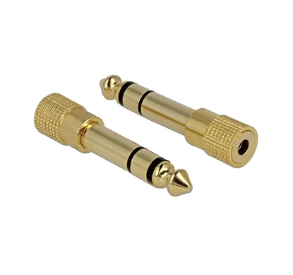 Picture of Delock Adapter Stereo plug 6.35 mm > Stereo jack 3.5 mm 3 pin metal