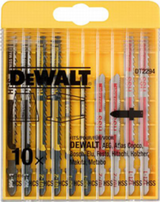 Изображение Dewalt Zestawy brzeszczotów do wyrzynarek 10 sztuk do metalu 2xDT2172, DT2161, DT2163 + 3xDT2160 + 1xDT2054 - DT2292