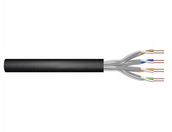 Изображение DIGIT Kabel instalacyjny zewntrzny elowany kat.5e U/UTP, Fca, AWG 24/1, PE, 305m, czarny, karton