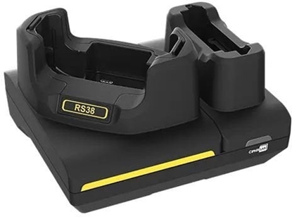 Attēls no Dok do terminala RS38. Moliwo adowania baterii zapasowej. Tylko adowanie. Kabel USB i zasilacz w zestawie.